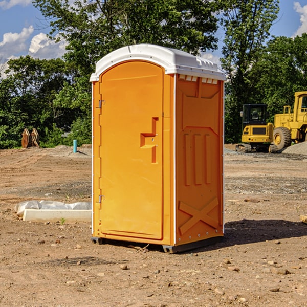 how often are the portable restrooms cleaned and serviced during a rental period in Capshaw AL